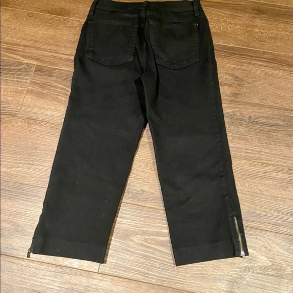 Nydj Black Jeans Cropped High Waisted Capri Zip 2 - Picture 4 of 6